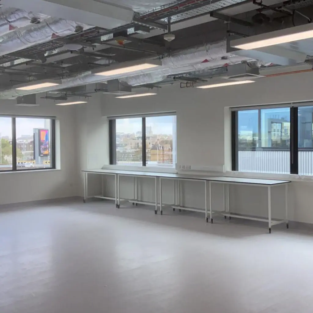 Internal partitions drylining scale space white city london laboratory