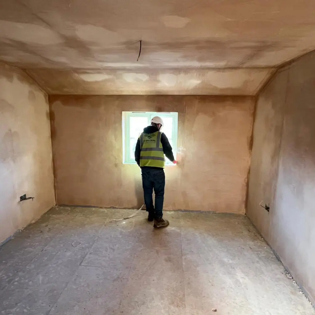 plastered interior