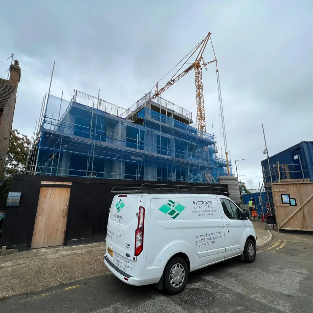 greenhill way Harrow west london apartment complex drylining project