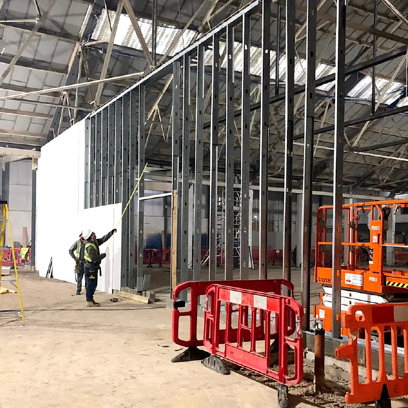 Large industrial unit split into 2 floors of office and workshop space